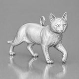 9ct White Gold - Bengal Cat Charm