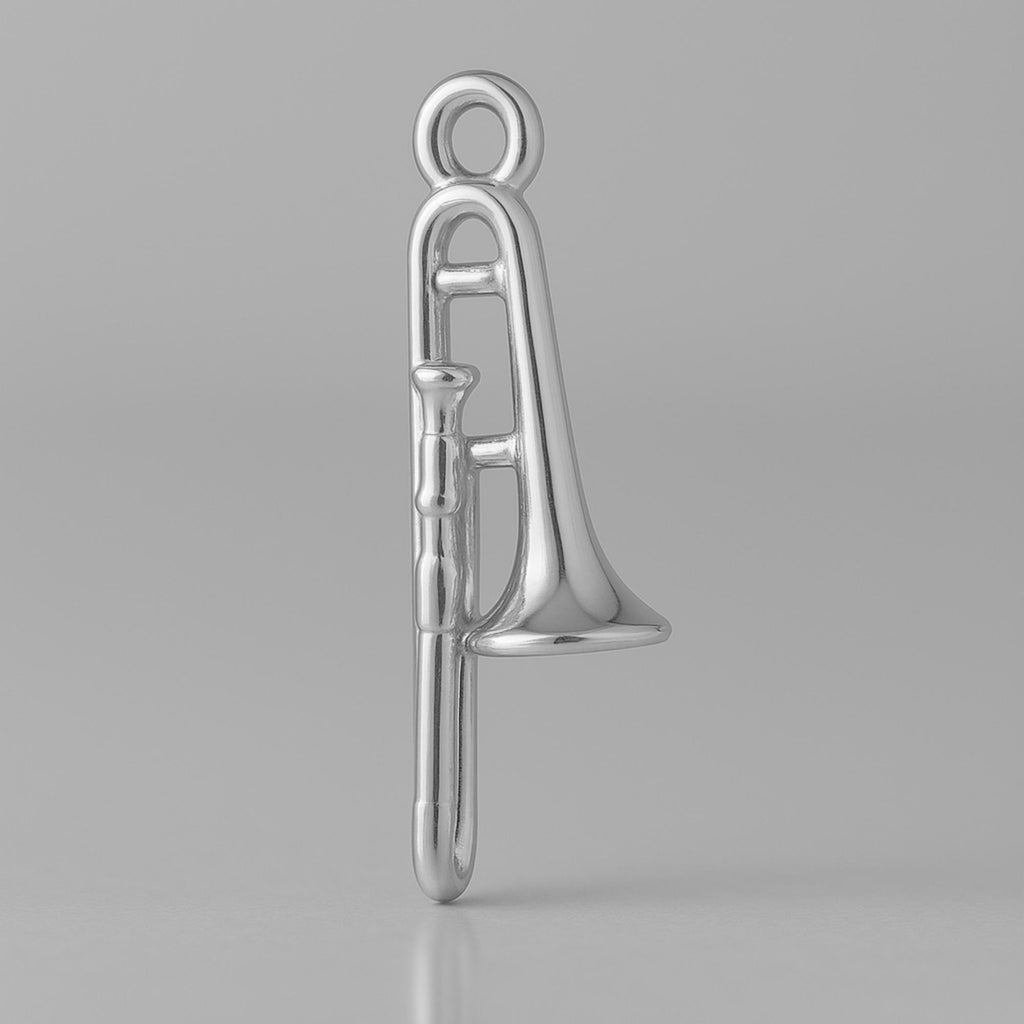 18ct White Gold - Tenor Trombone Charm