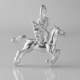 9ct White Gold - Flying Pegasus Charm