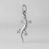 18ct White Gold - Forest Gecko Charm