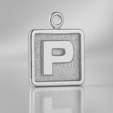 18ct White Gold - P Plate Charm