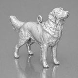 18ct White Gold - Golden Retriever Dog Charm
