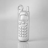 18ct White Gold - Retro Brick Phone Charm