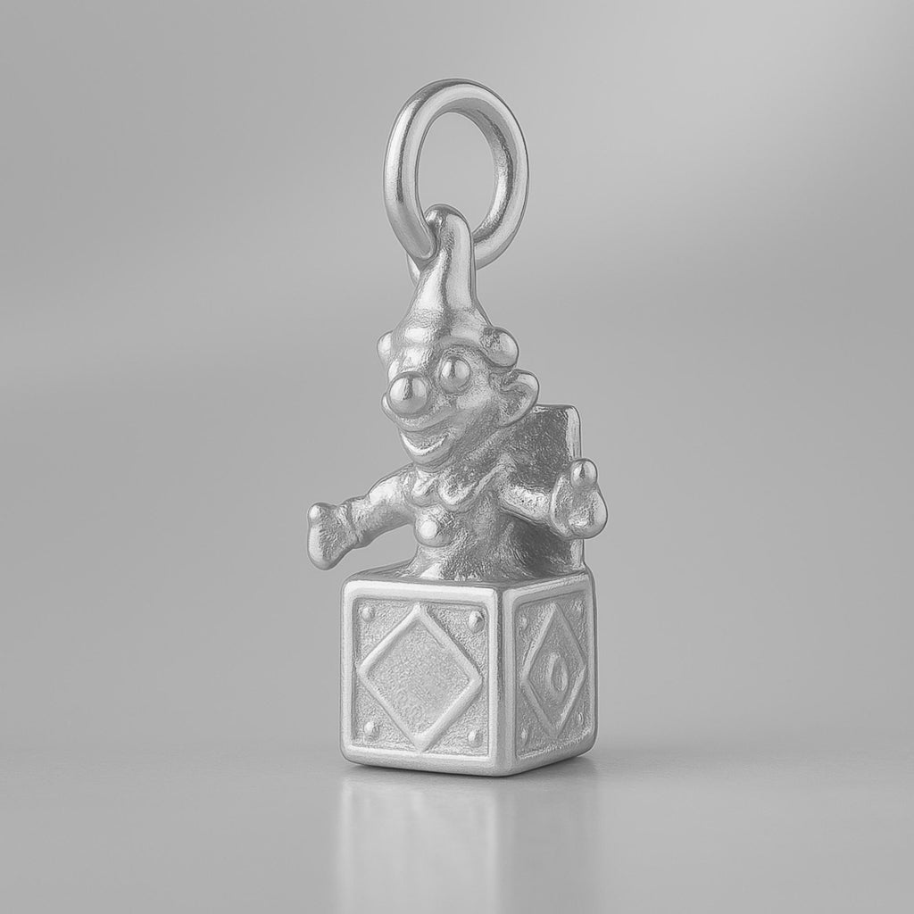 18ct White Gold - Smiley Jack in the Box Charm