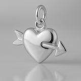 9ct White Gold - Cupid’s Heart Charm