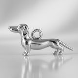 18ct White Gold - Classic Dachshund Dog Charm