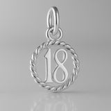 9ct White Gold - 18 Wreath Pendant Charm