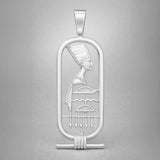 9ct White Gold - Nefertiti Cartouche Charm