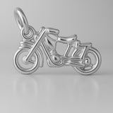 18ct White Gold - Vintage Motorbike Charm