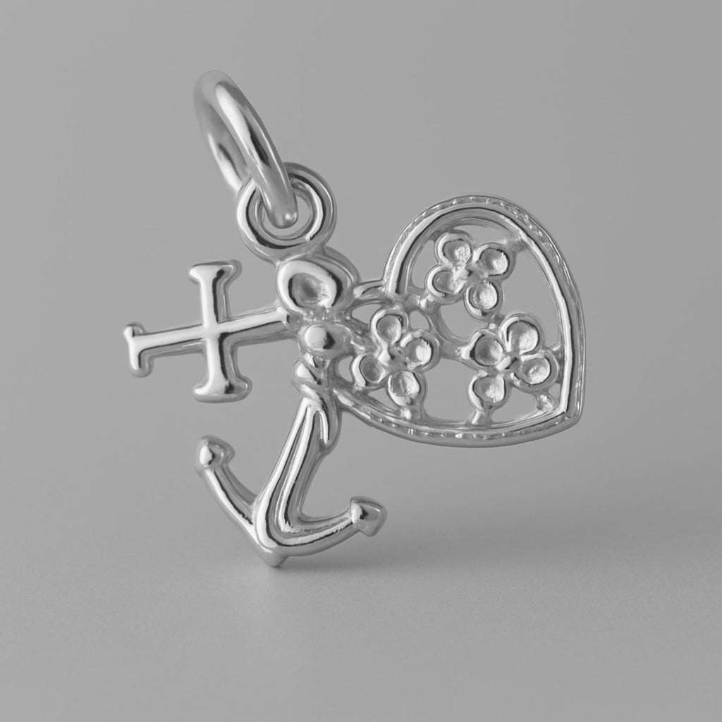 925 Sterling Silver - Rustic Faith, Hope & Love Charm