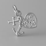925 Sterling Silver - Rustic Faith, Hope & Love Charm
