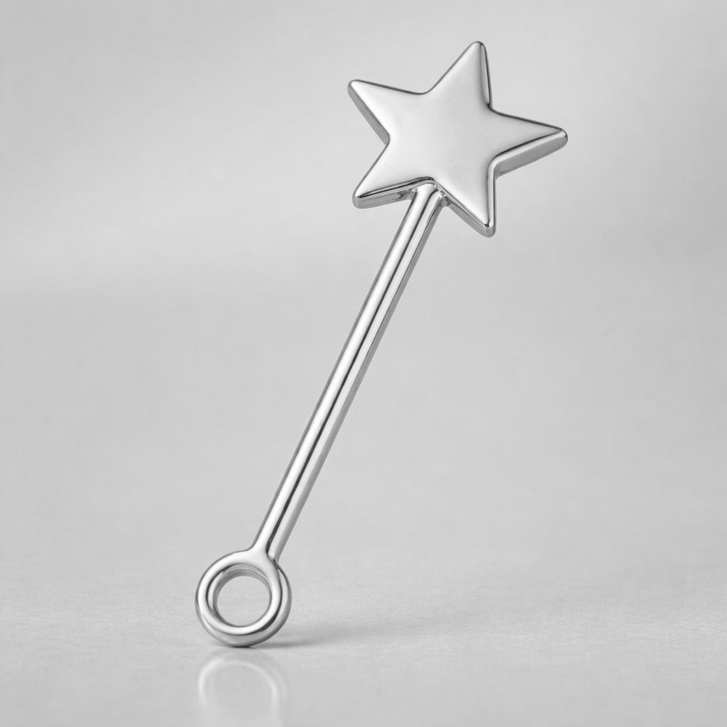 9ct White Gold - Fairy Wand Charm