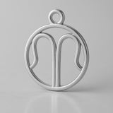9ct White Gold - Scorpio Zodiac Round Charm