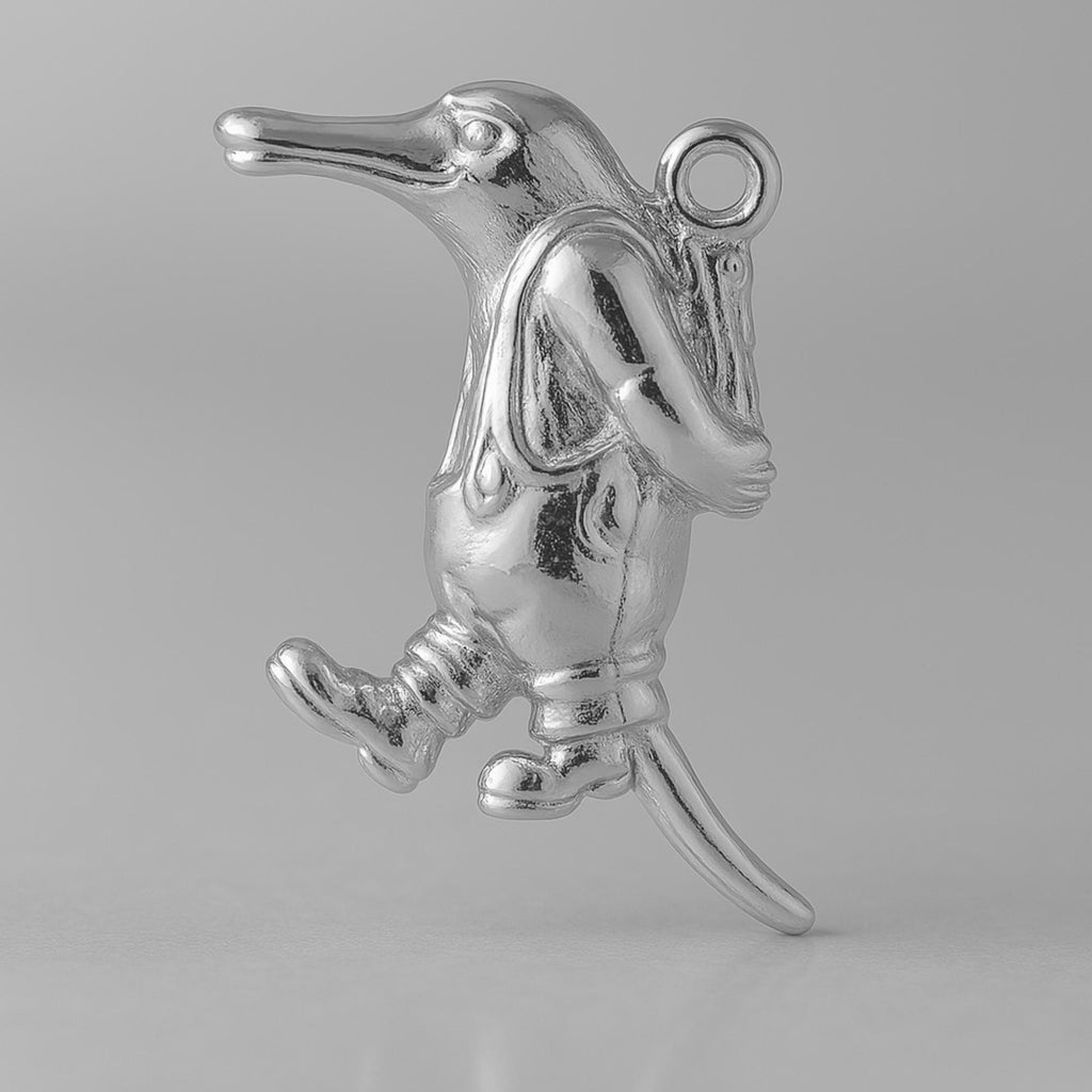 9ct White Gold - Platypus Student Charm