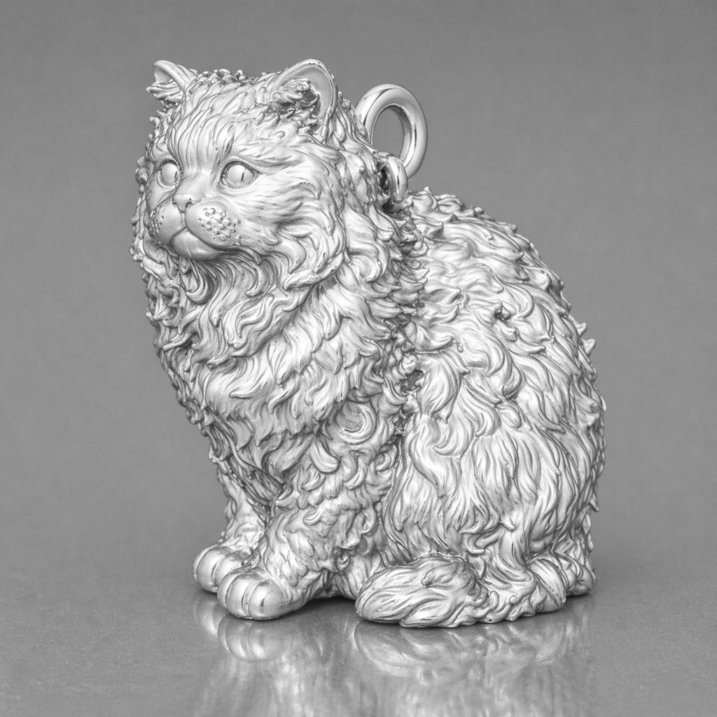 9ct White Gold - Selkirk Rex Cat Charm
