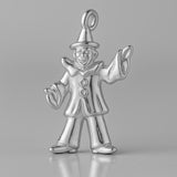 9ct White Gold - Juggling Clown Charm