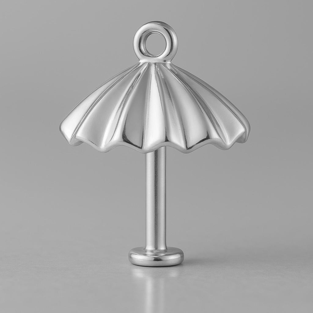 18ct White Gold - Beach Umbrella Charm