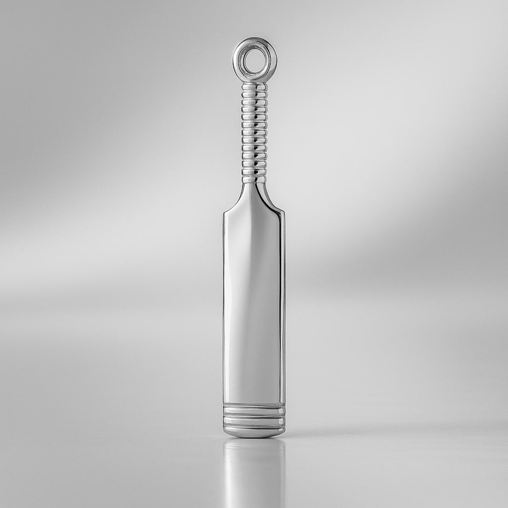 9ct White Gold - Classic Cricket Bat Charm