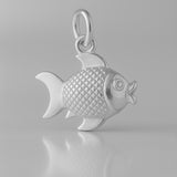 9ct White Gold - Lucky Goldfish Charm