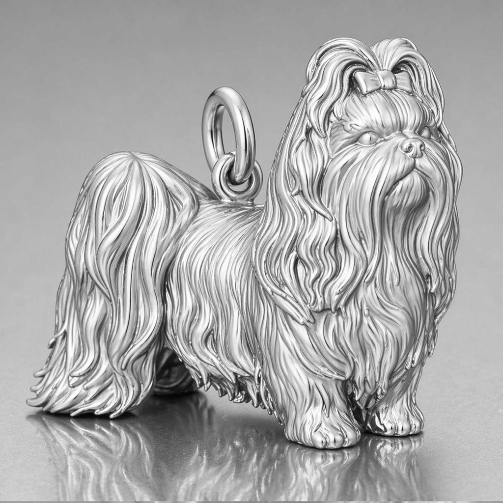 18ct White Gold - Shih Tzu Dog Charm