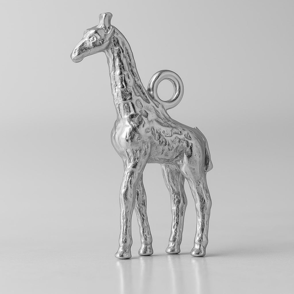 18ct White Gold - Nubian Giraffe Charm