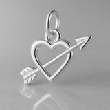 9ct White Gold - Love Struck Heart Charm