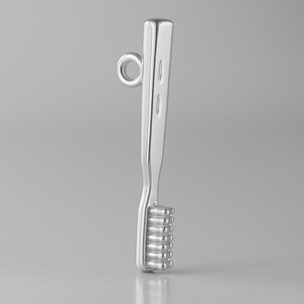 18ct White Gold - Classic Toothbrush Charm