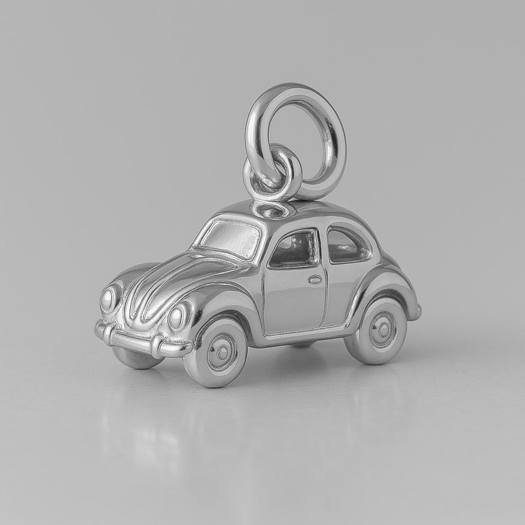 9ct White Gold - Mini VW Car Charm