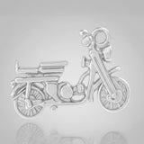 18ct White Gold - Postie Motorbike Charm