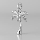 18ct White Gold - Tropical Palm Tree Charm
