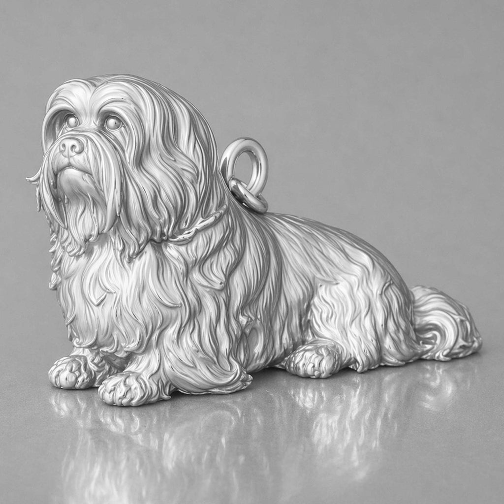 9ct White Gold - Havanese Dog Charm