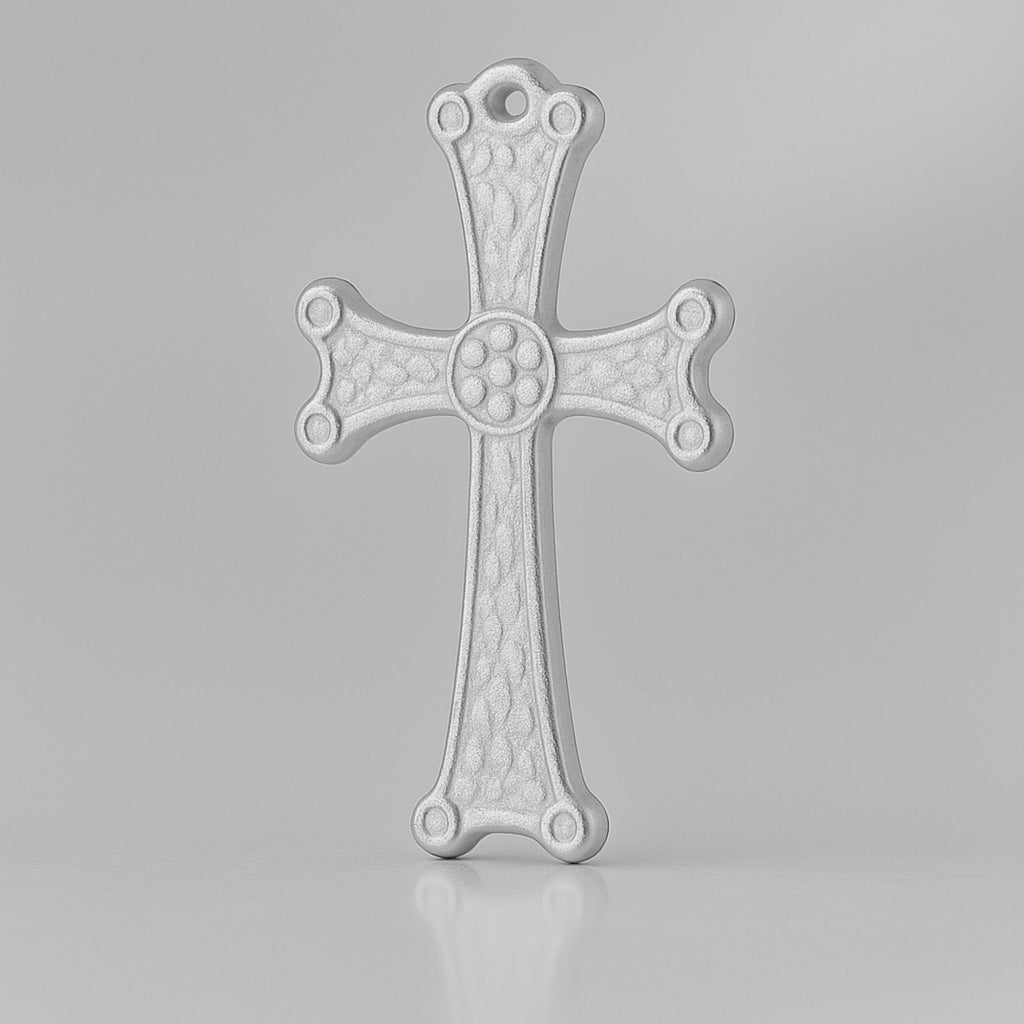 18ct White Gold - Medieval Crucifix Charm