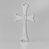 18ct White Gold - Medieval Crucifix Charm