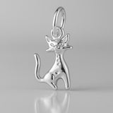 18ct White Gold - Atomic era Cat Charm