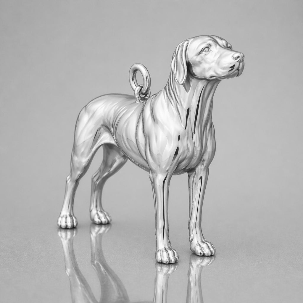 9ct White Gold - Rhodesian Ridgeback Dog Charm