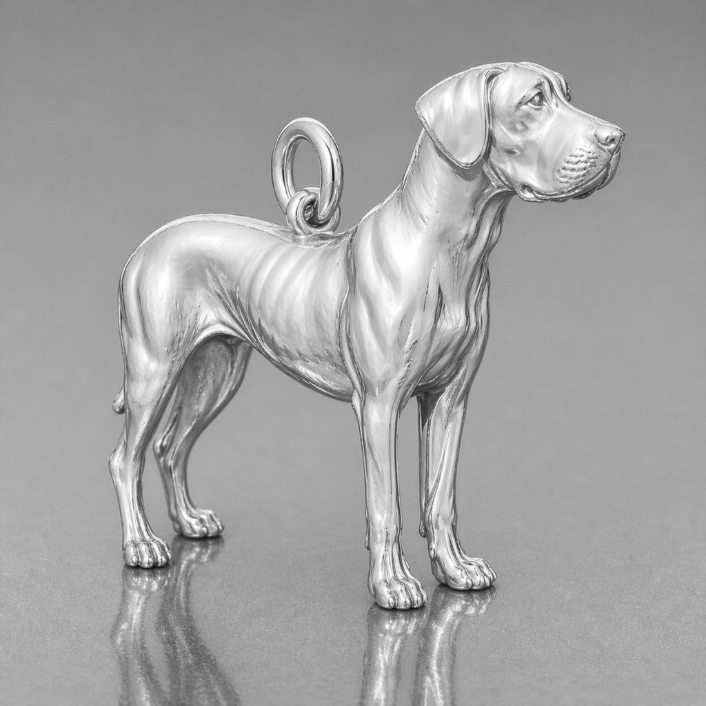 18ct White Gold - Great Dane Dog Charm
