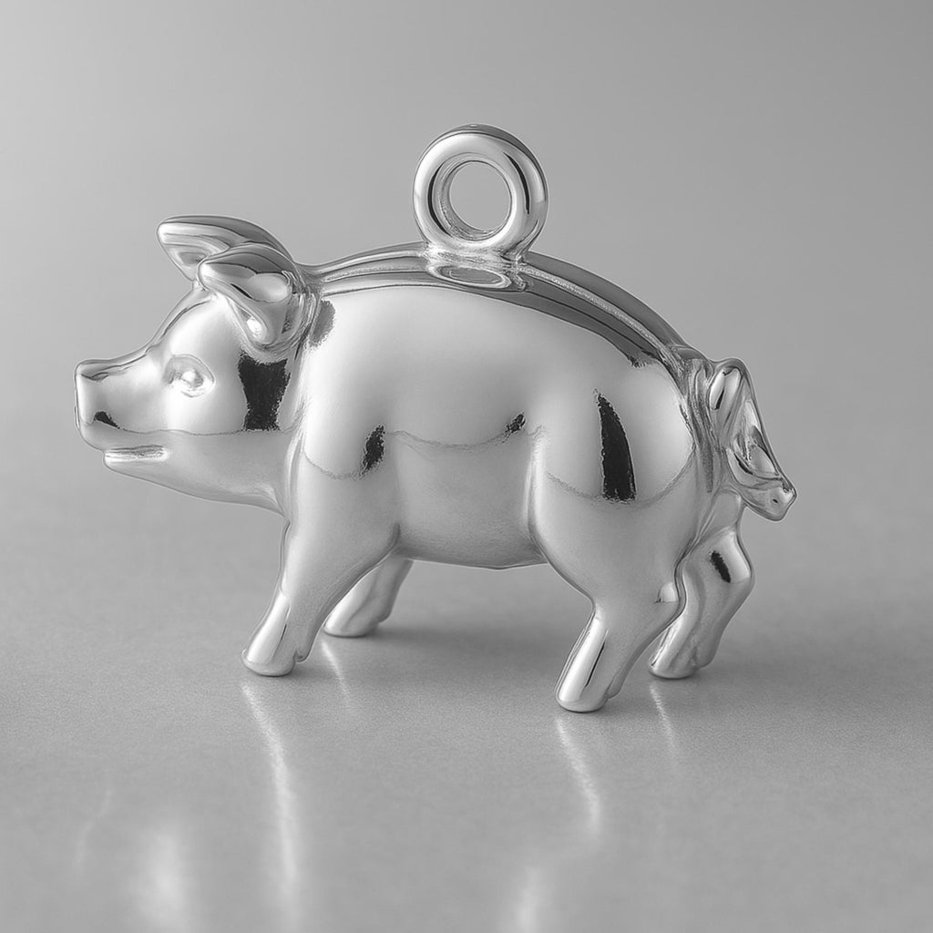 9ct White Gold - Heritage Pig Charm