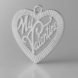 18ct White Gold - My Valentine Fluted Heart Charm