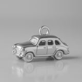 9ct White Gold - Retro Family Sedan Car Charm