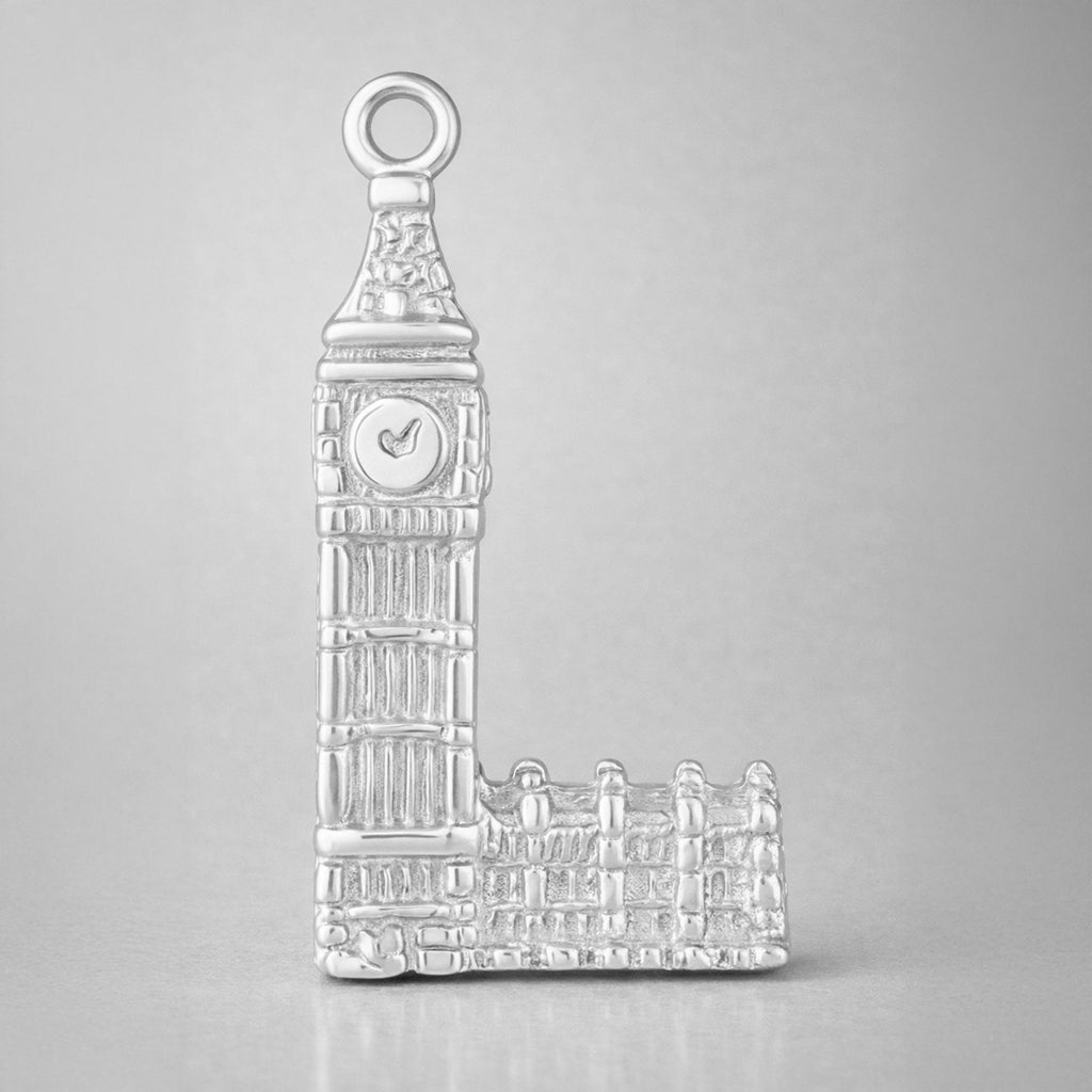 9ct White Gold - Big Ben Tower Charm
