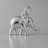 18ct White Gold - Asian Elephant Charm