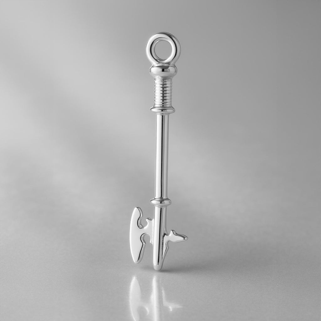 9ct White Gold - Halberd Axe Charm