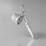 9ct White Gold - Sewing Trinkets Charm