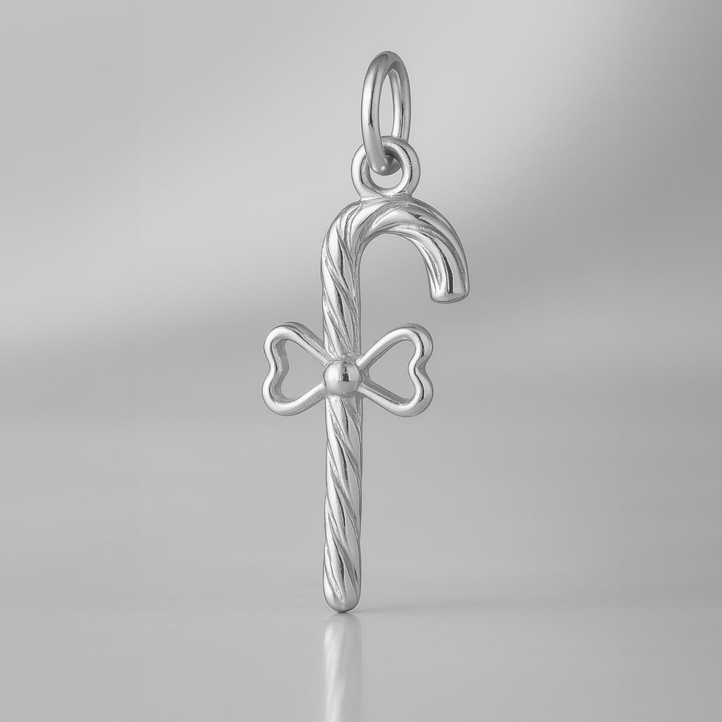 9ct White Gold - Candy Cane Charm