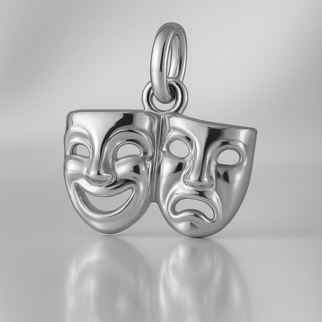 18ct White Gold - Openwork Laugh Now Cry Later Charm