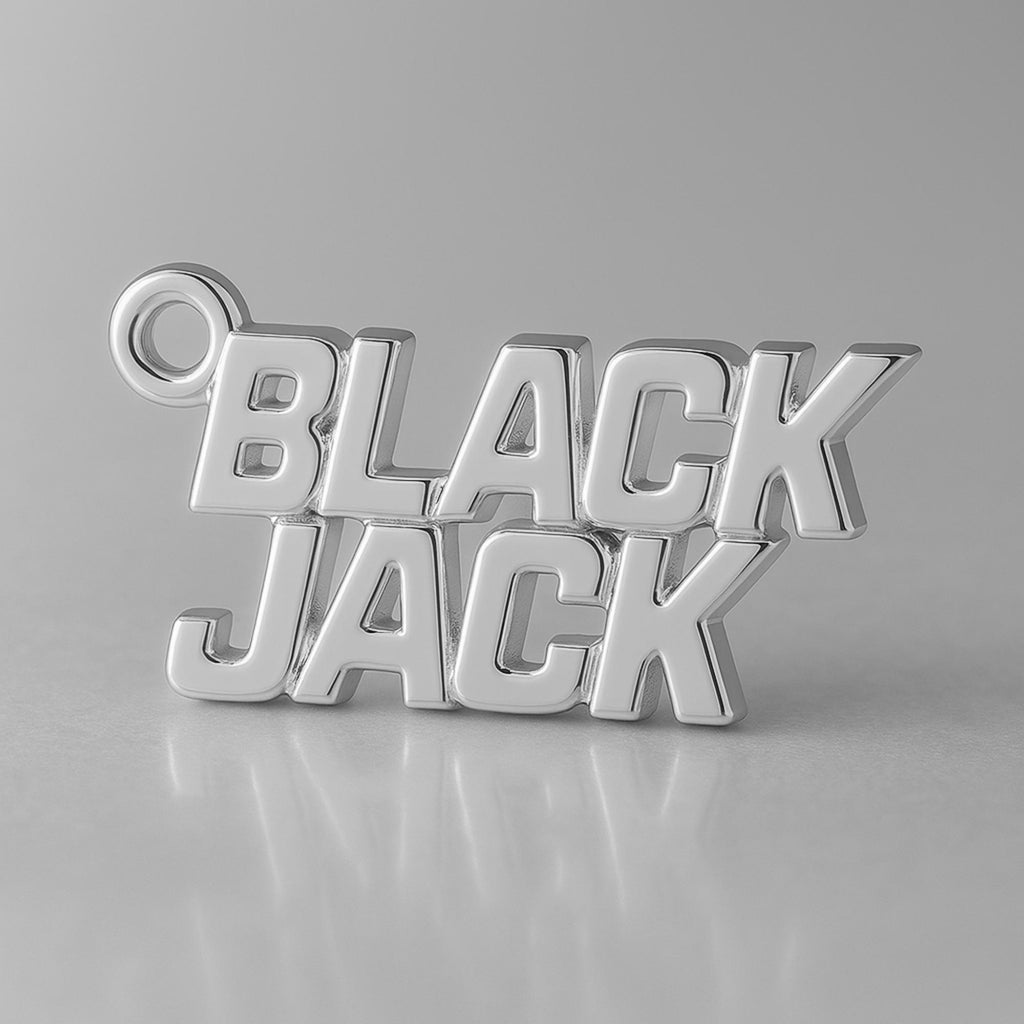 18ct White Gold - BLACK JACK Charm
