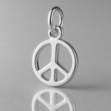18ct White Gold - Mini Peace Symbol Charm