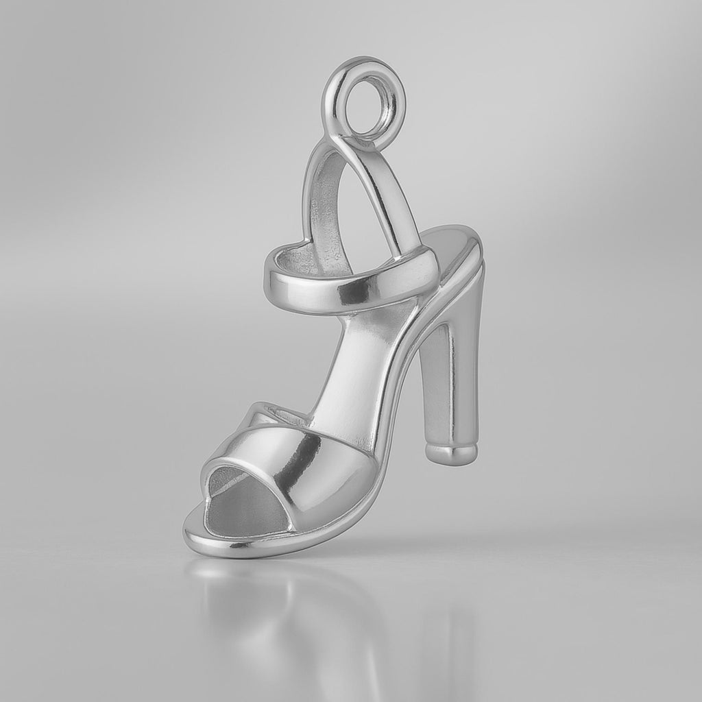 18ct White Gold - Ankle Strap Heels Charm