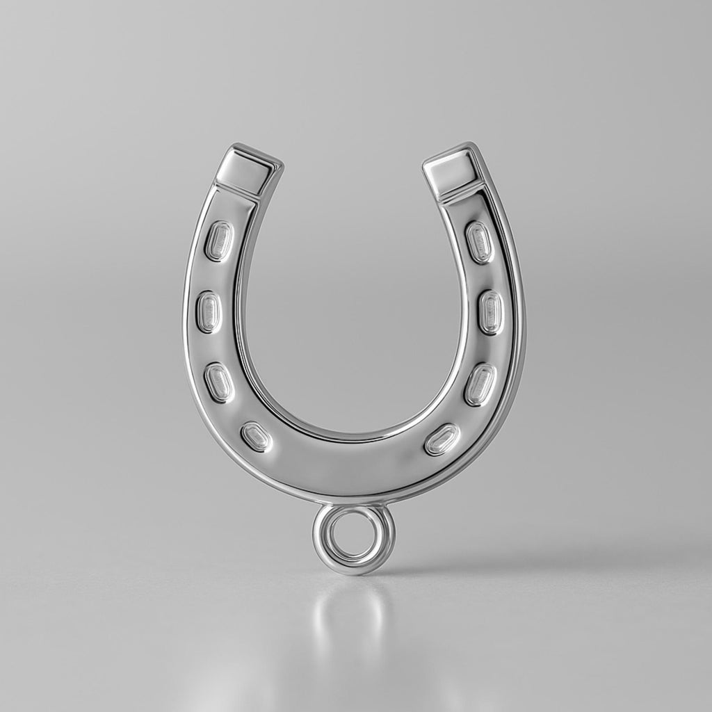 9ct White Gold - Lucky Horseshoe Charm