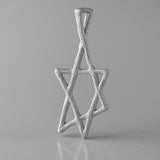9ct White Gold - Raw Star of David Charm